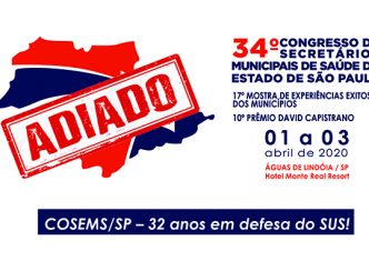 Comunicado sobre adiamento do 34º Congresso do COSEMS/SP