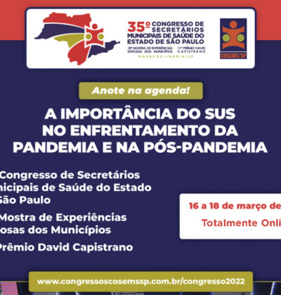 35º Congresso do COSEMS/SP será totalmente online