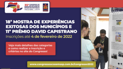 35º Congresso do COSEMS/SP: 18ª Mostra de Experiências Exitosas dos Municípios e 11º Prêmio David Capistrano