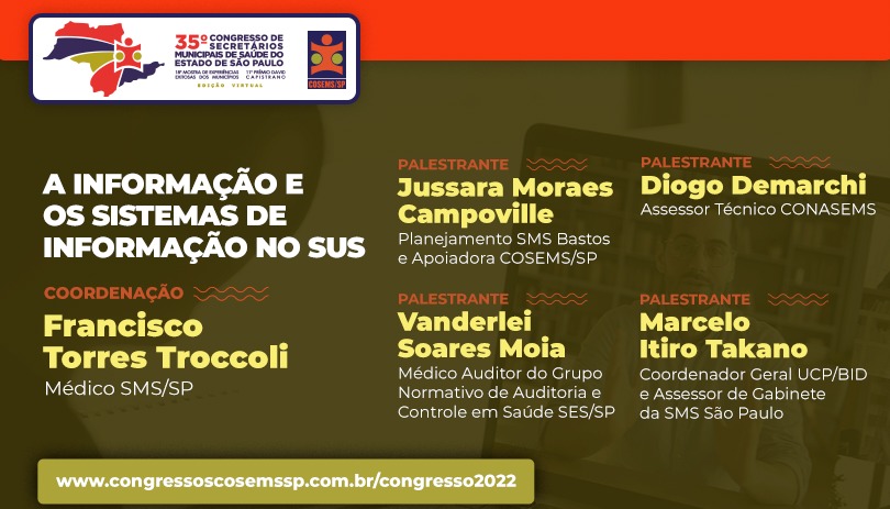 35º Congresso do COSEMS/SP: Curso – A informação e os Sistemas de Informação no SUS