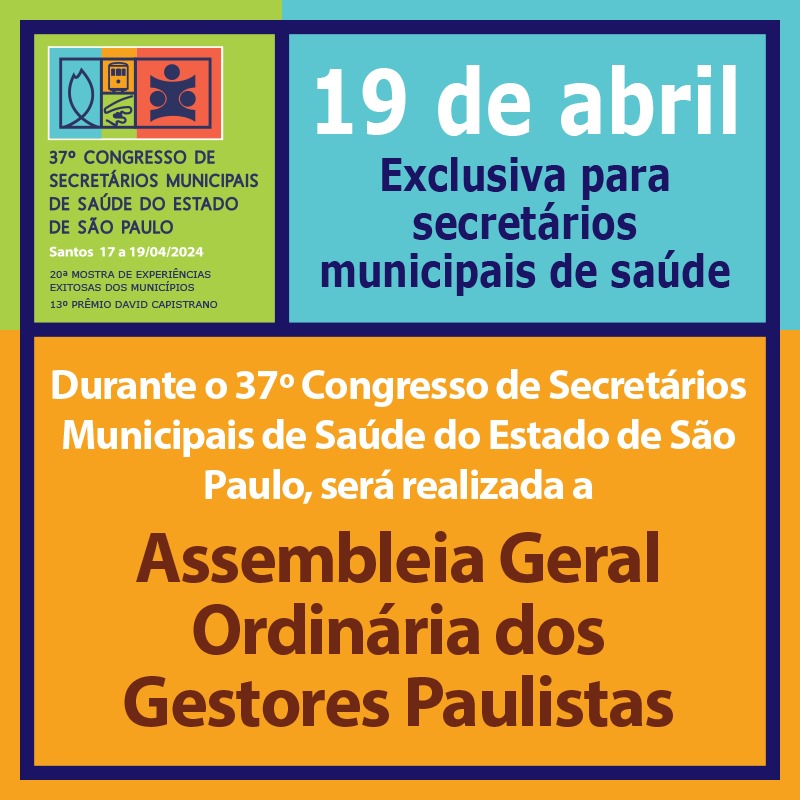 Convocação para a Assembléia Geral Ordinária do COSEMS/SP